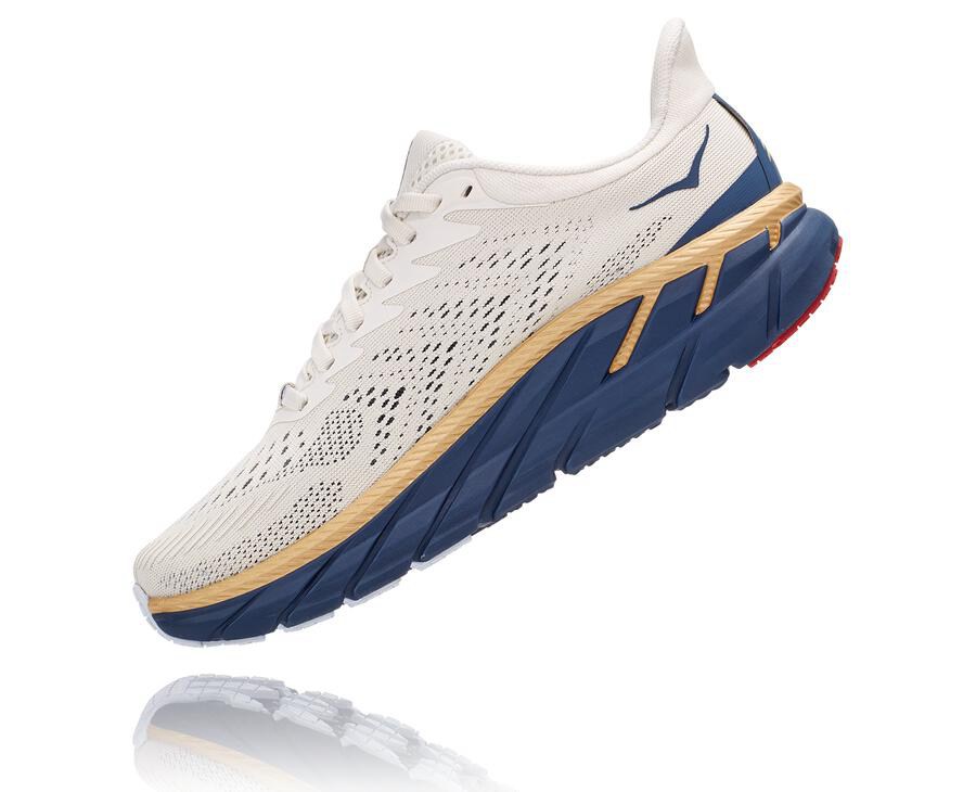 Tenis Hoka One One Mujer Blancos/Azules - Clifton 7 - HPTE35684